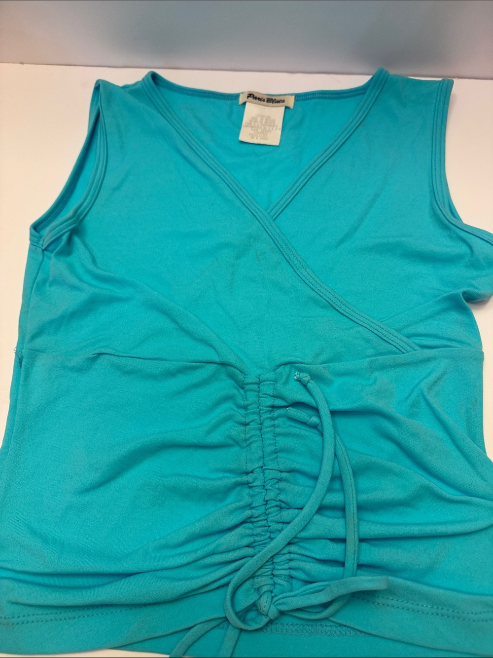Paris Blues Turquoise Drawstring Crop Top